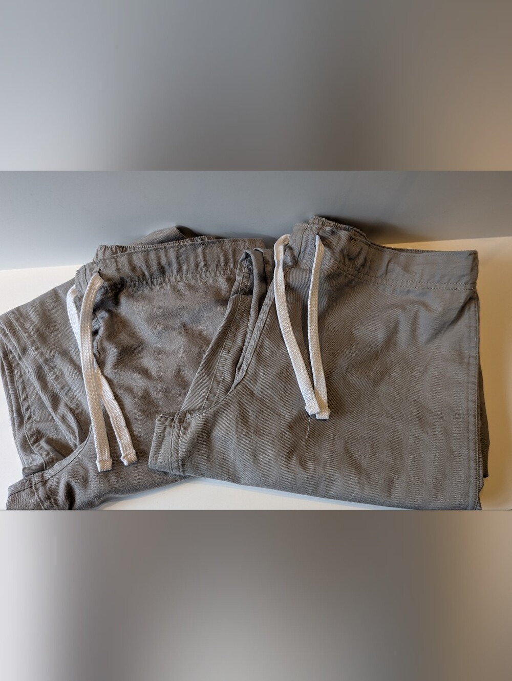 2 Pairs! Women's XS Straight-Leg Drawstring Pant/ Scrubs in Gray